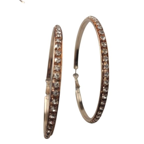 3 pairs of Large Medium Bangle Earrings Gold - Picture 4 of 4